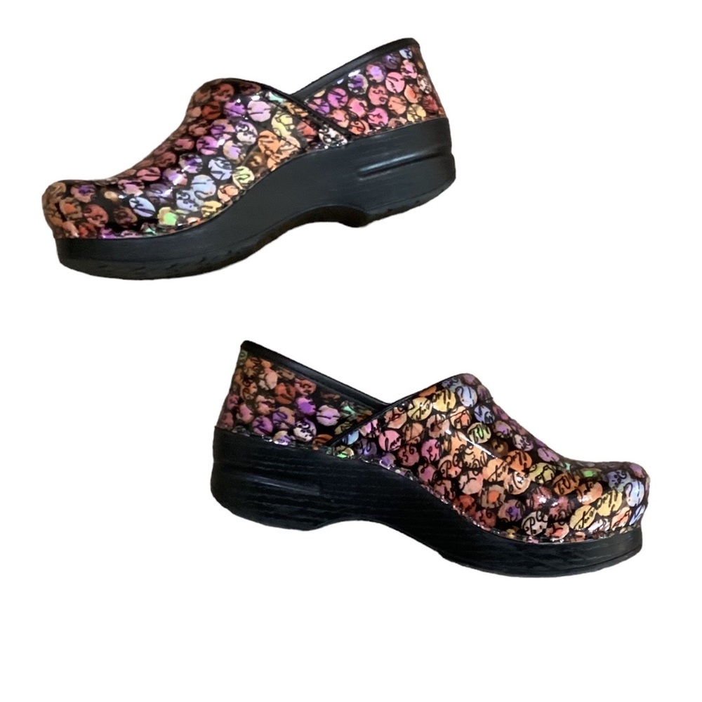 Dansko Viola Dot Cursive Multicolored Clogs 37-7 - image 6
